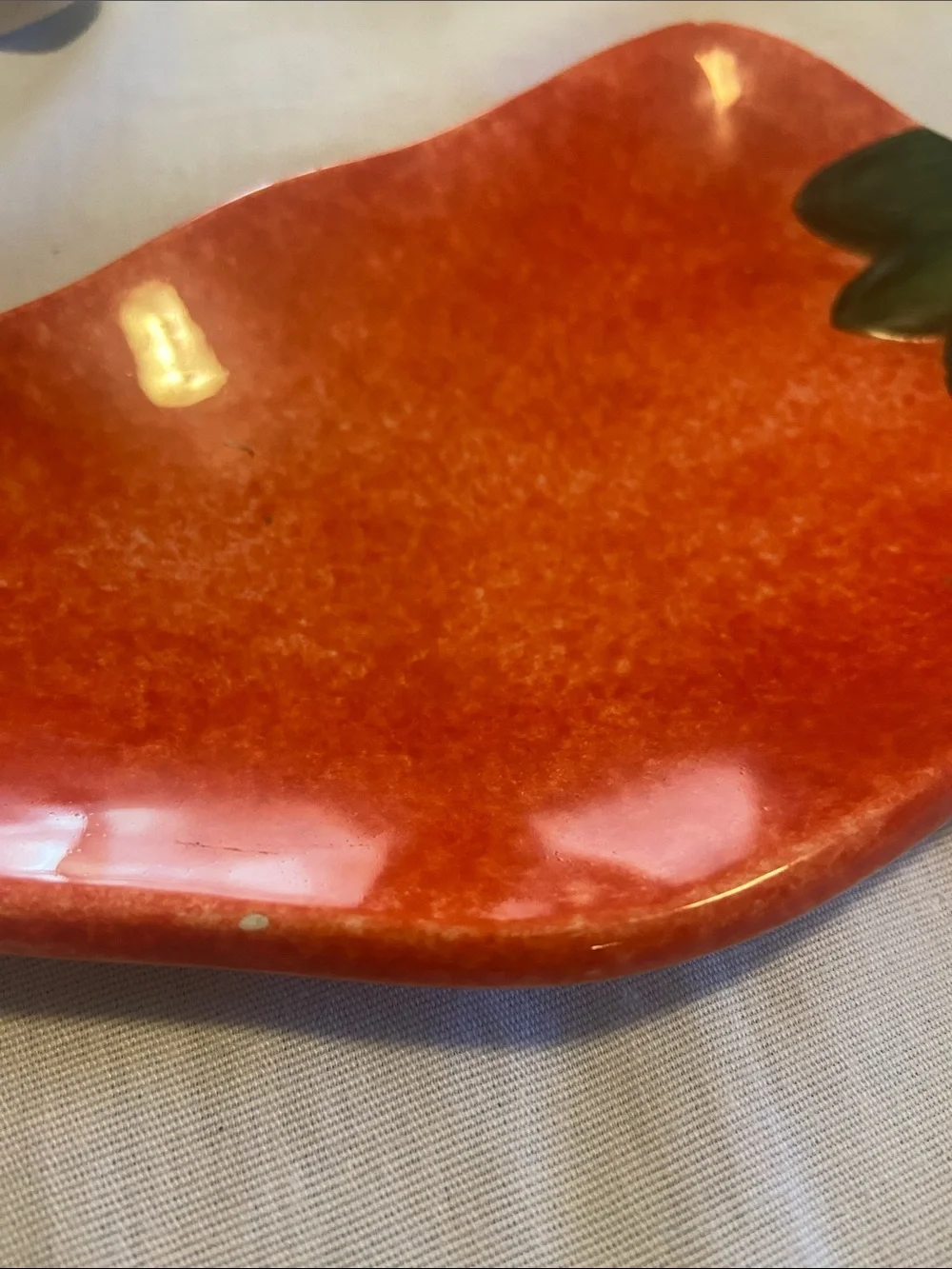 Hand-Painted Chili Pepper Ceramic Serving Dish Set - Red ClayArt 1996